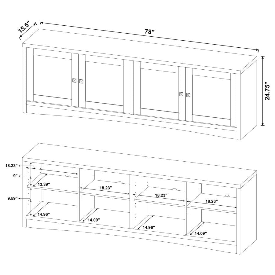 Laughlin 4-door Engineered Wood 78-inch TV Stand White - 724113