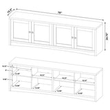 Laughlin 4-door Engineered Wood 78-inch TV Stand White - 724113