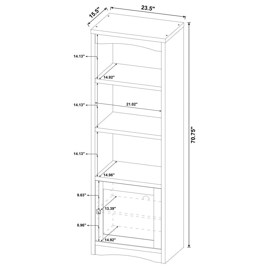 Laughlin 3-shelf Engineered Wood Media Tower White - 724114