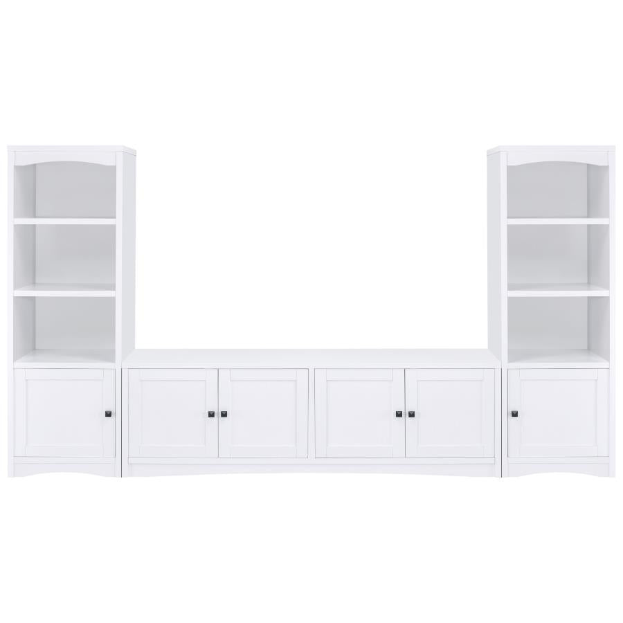 Laughlin 3-shelf Engineered Wood Media Tower White - 724114