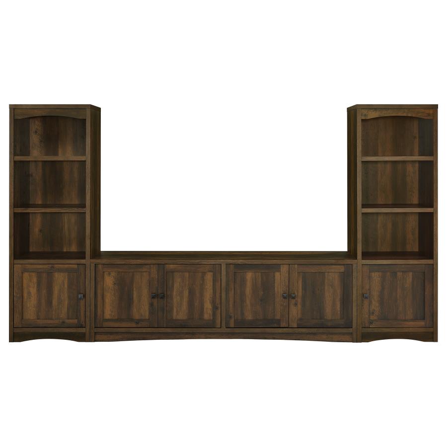 Laughlin 3-shelf Engineered Wood Media Tower Dark Pine - 724124