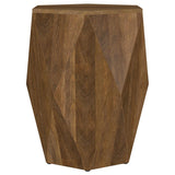 Zalika Hexagonal Solid Mango Wood End Table Natural - 724187