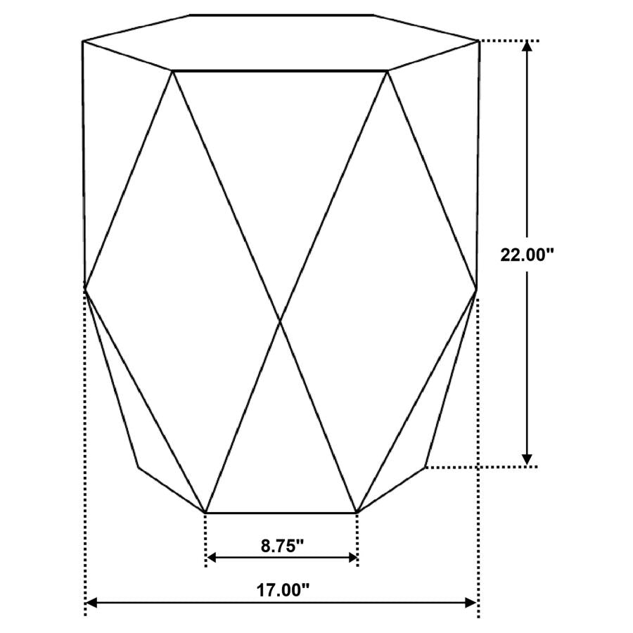 Zalika Hexagonal Solid Mango Wood End Table Natural - 724187