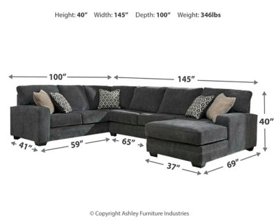 Tracling 3-Piece Sectional with Ottoman - 72600U1
