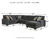 Tracling 3-Piece Sectional with Ottoman - 72600U1