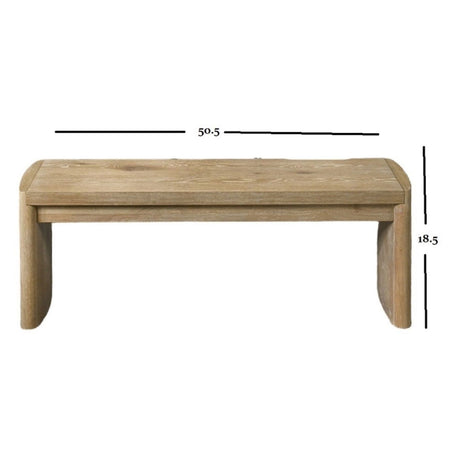 Upholstered Bench For Dining Room - Oak