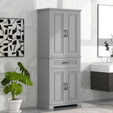 Bathroom Storage Cabinet With Doors And Drawer, Adjustable Shelf