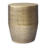 Johnsen - Cross Hatch Pattern Accent Table - Antique Gold