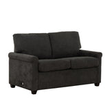 Convertible Twin Sleeper Sofa With USB Ports, 2 Seater Upholstered Loveseat - Dark Gray