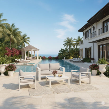 Outdoor Patio Set With All-Weather Thick Cushions