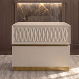 Stanley - 2 Drawer Nightstand With Crocodile Texture - Gray