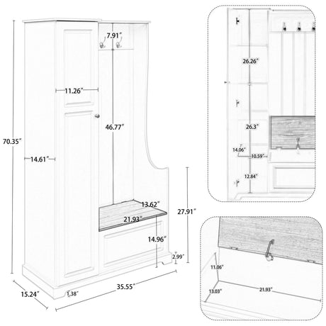 Hall Tree With Flip Up Bench