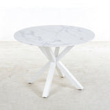 Cross Leg Dining Table With Round Top, For 4 - 6 People - White