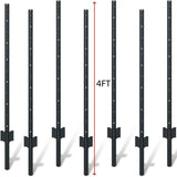 4 Foot U-Shaped Metal Garden Fence Posts Set For Wire Fencing