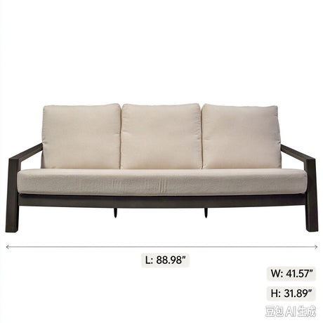 Verona - Seating Sofa - Dark Espresso / Gray / Off White