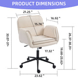 Criss Cross Swivel Desk Chair With Adjustable Armrests & Wheels For Home Office