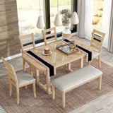 6 Piece Dining Table Set With Ergonomic Seating