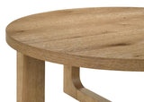 Kessler Round Sculptural Wood End Table Light Oak - 735987