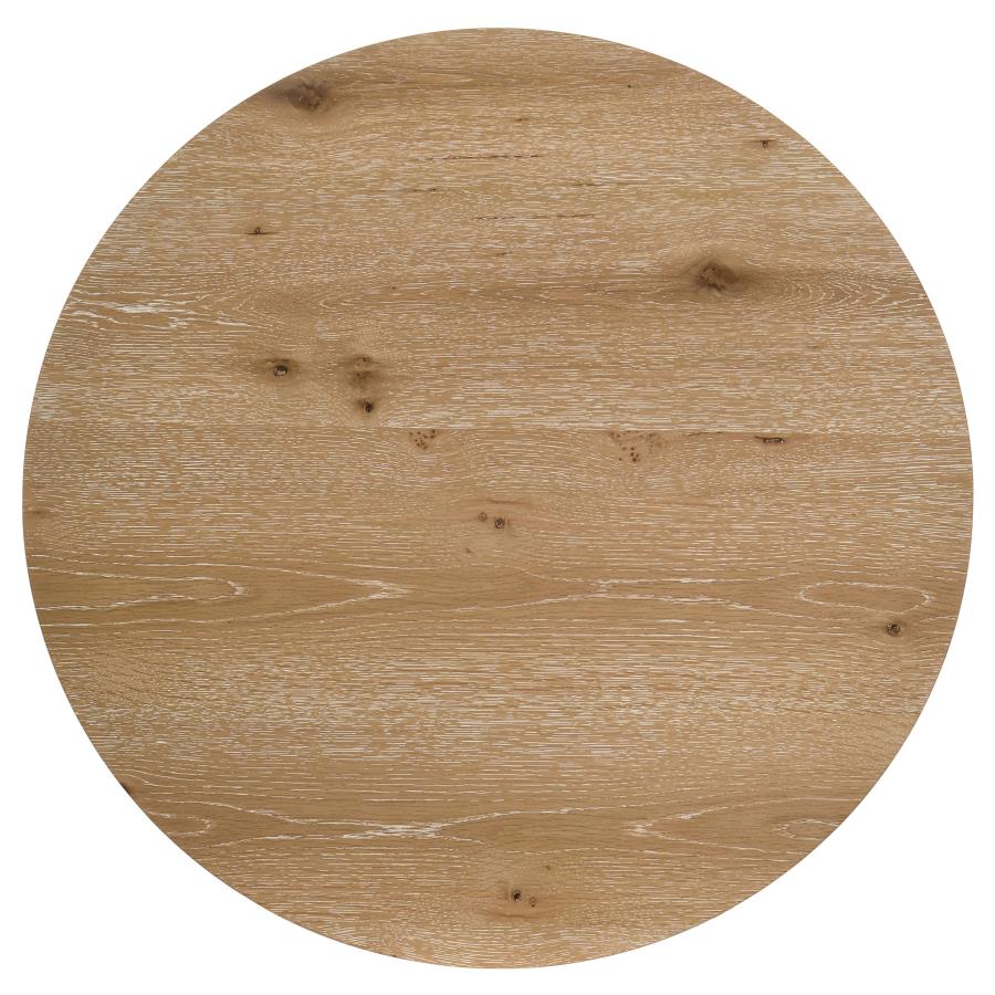 Kessler Round Sculptural Wood Coffee Table Light Oak - 735988