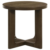 Kessler Round Sculptural Wood End Table Brown - 735997
