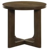 Kessler Round Sculptural Wood End Table Brown - 735997