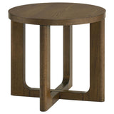 Kessler 2-piece Round Sculptural Wood Coffee Table Set Brown - 735998-S2