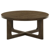 Kessler 2-piece Round Sculptural Wood Coffee Table Set Brown - 735998-S2