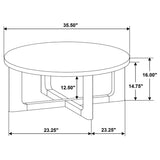 Kessler 3-piece Round Sculptural Wood Coffee Table Set Brown - 735998-S3