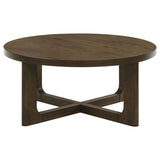 Kessler Round Sculptural Wood Coffee Table Brown - 735998