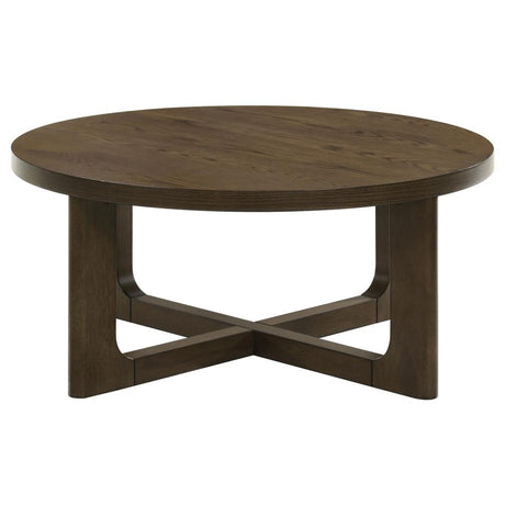Kessler Round Sculptural Wood Coffee Table Brown - 735998