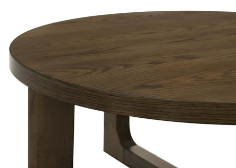 Kessler Round Sculptural Wood Coffee Table Brown - 735998