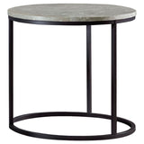 Lainey Round Faux Marble Side End Table Grey - 736027