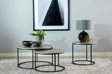 Lainey Round Faux Marble Side End Table Grey - 736027