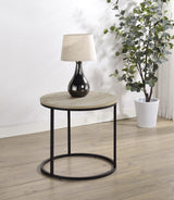 Lainey Round Occasional Side End Table Distressed Pine - 736047