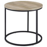Lainey Round Occasional Side End Table Distressed Pine - 736047