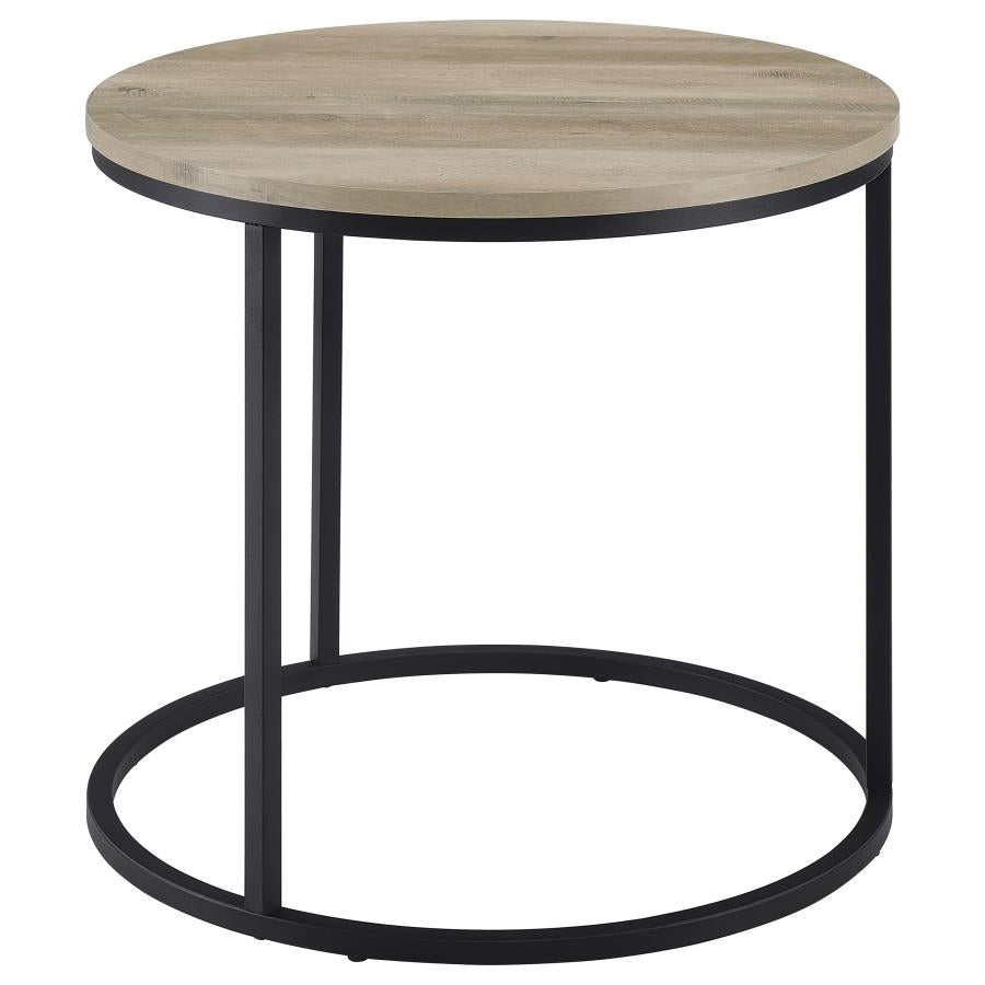 Lainey Round Occasional Side End Table Distressed Pine - 736047
