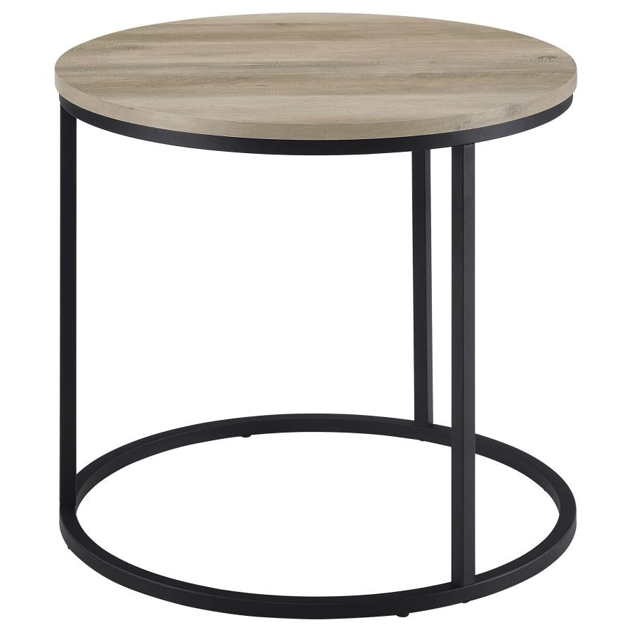 Lainey Round Occasional Side End Table Distressed Pine - 736047