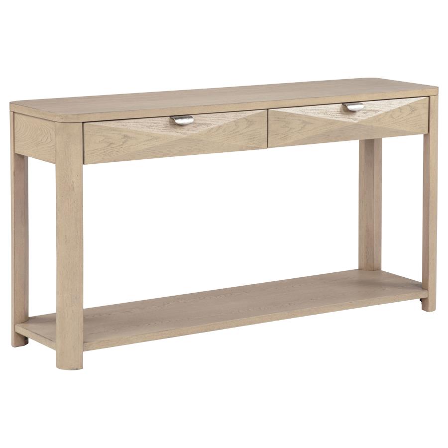 Marcelo Sofa Console Table with 2 Drawers and Shelf Light Elm - 736059