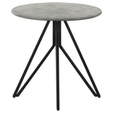 Hadi Round SmartTop Side End Table Cement and Gunmetal - 736177