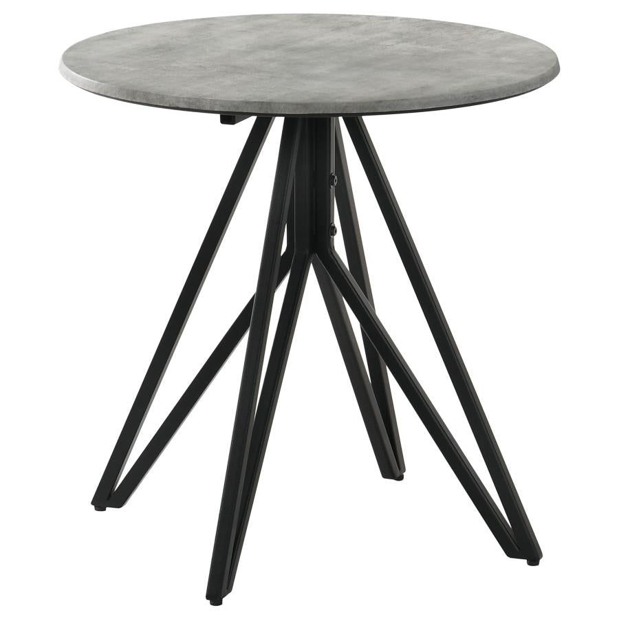 Hadi 2-piece Round SmartTop Coffee and End Table Set Cement - 736178-S2