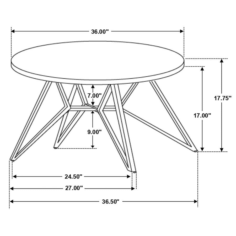 Hadi 3-piece Round SmartTop Coffee and End Table Set Cement - 736178-S3