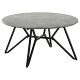 Hadi Round SmartTop Coffee Table Cement and Gunmetal - 736178