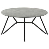 Hadi Round SmartTop Coffee Table Cement and Gunmetal - 736178