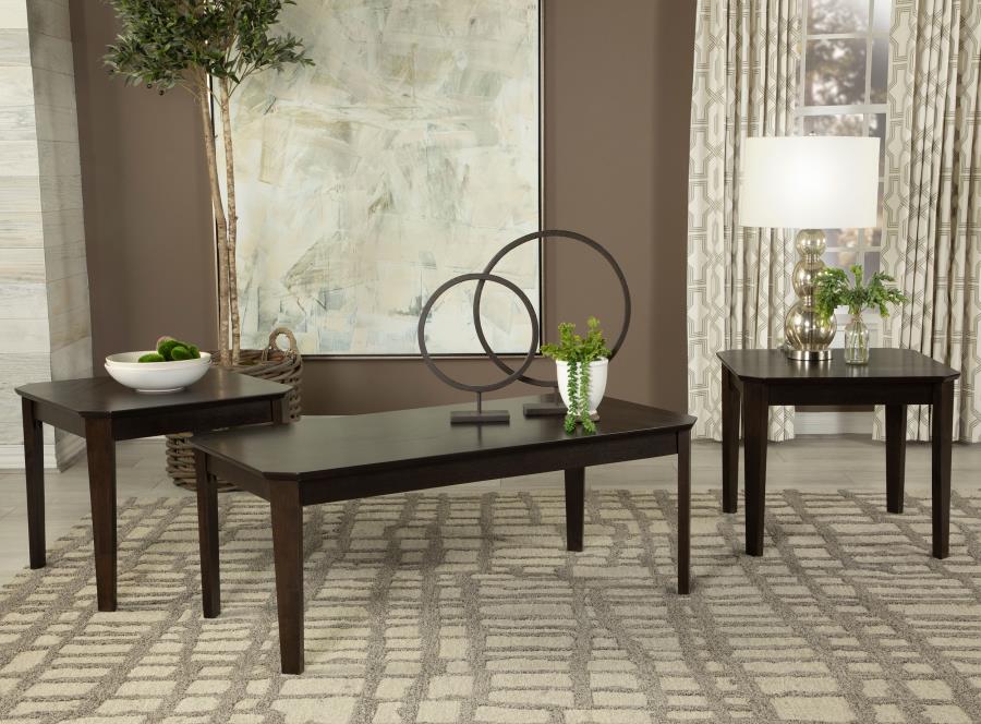 Amaro 3-piece Coffee and End Table Set Dark Brown - 736184