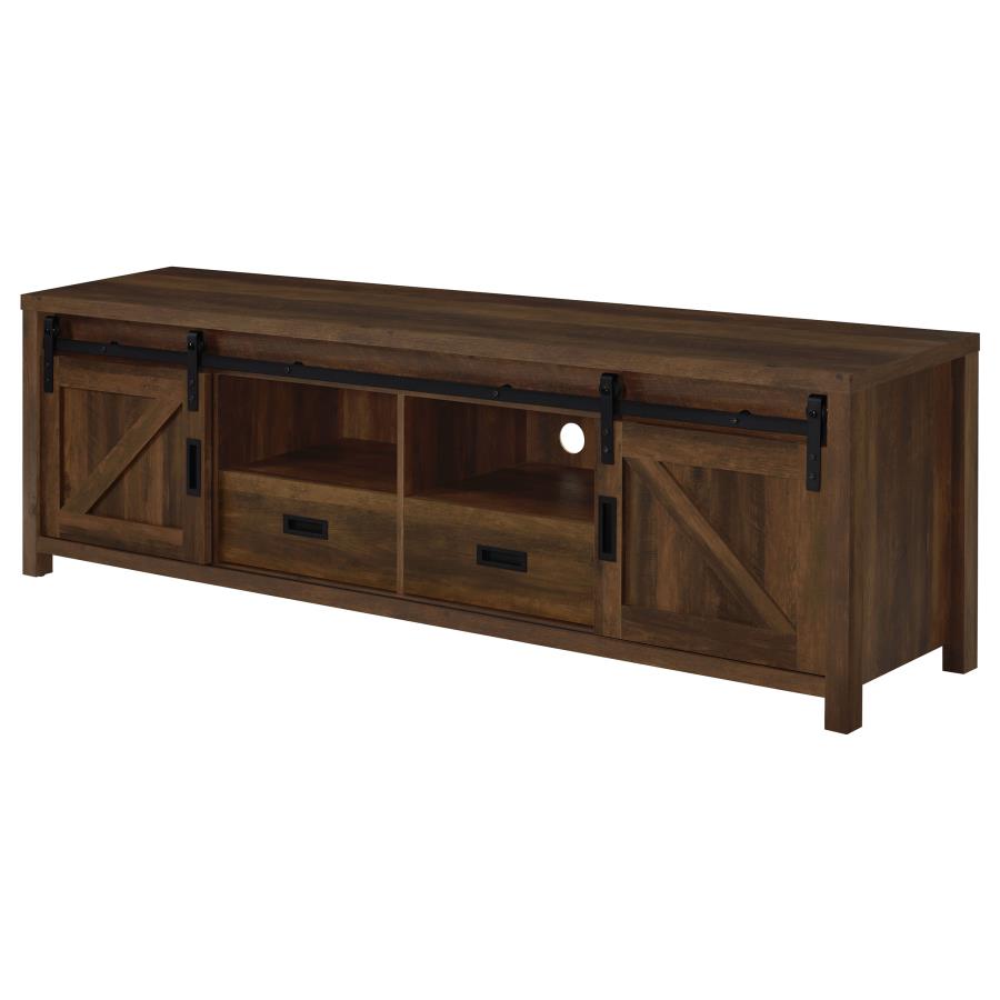 Madra 2-door Engineered Wood 79-inch TV Stand Dark Pine - 736273