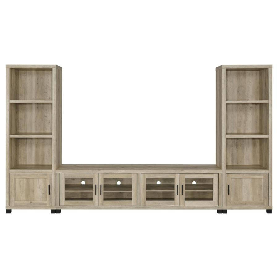 Sachin 3-piece 79-inch TV Entertainment Center Antique Pine - 736283-SET