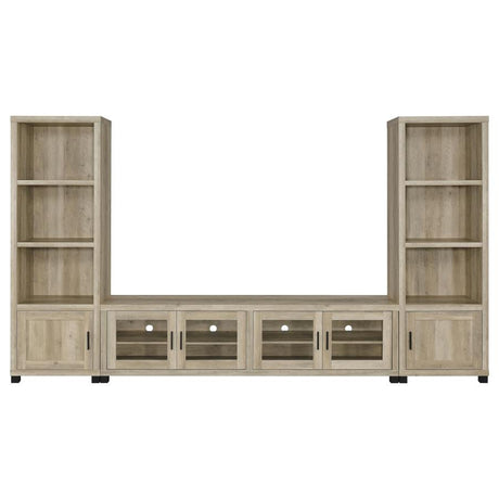 Sachin 3-piece 79-inch TV Entertainment Center Antique Pine - 736283-SET