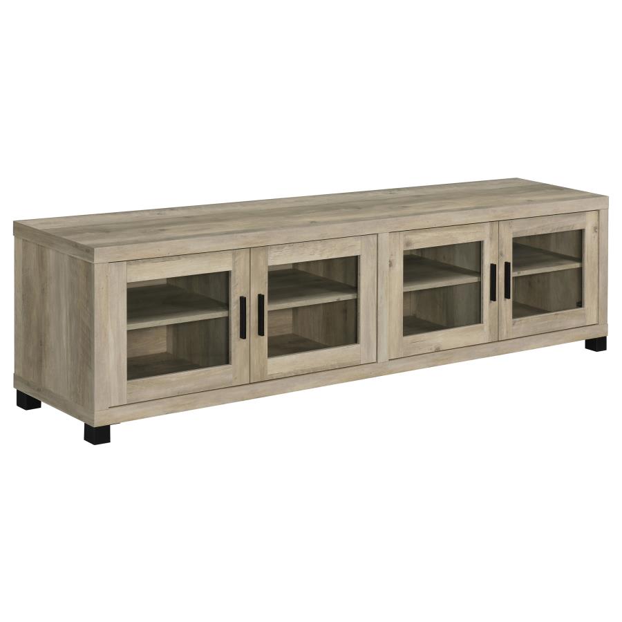 Sachin 4-door Engineered Wood 79-inch TV Stand Distressed Pine - 736283