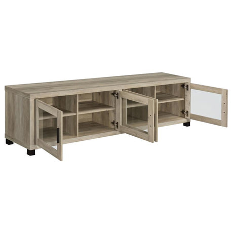 Sachin 4-door Engineered Wood 79-inch TV Stand Distressed Pine - 736283