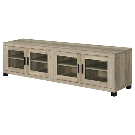 Sachin 4-door Engineered Wood 79-inch TV Stand Distressed Pine - 736283